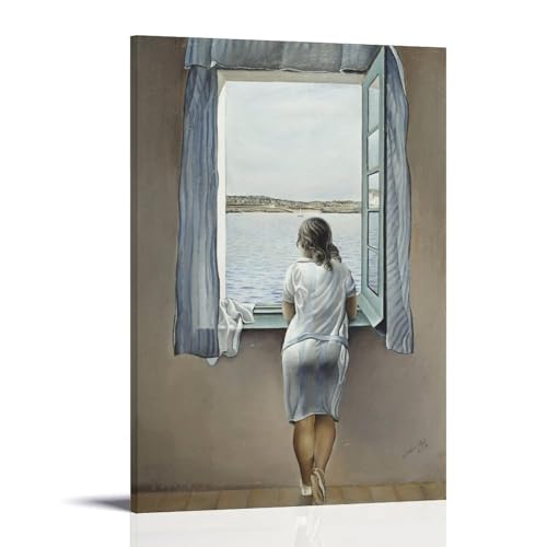 Frau am Fenster von Salvador Dalí Maler-Kunstwerk, Poster, Leinwand, Wandkunst, dekorativ, Schlafzimmer, modernes Heimdruck, Bild, Kunstwerk, 20 x 30 cm von DEcter