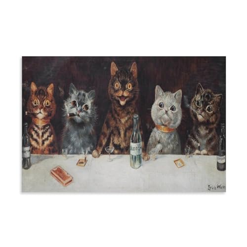 Katze in Bar von Louis Wain Painter Kunstwerk Poster Kunst Leinwand Malerei Dekor Wanddruck Foto Geschenke Zuhause Moderne Dekorationen 40 x 60 cm Katze in Bar von Louis Wain Painter Kunstwerk Poster Kunst Leinwand Malerei Dekor Wanddruck Foto Geschenke Zuhause Moderne Dekorationen 40 x 60 cm von DEcter