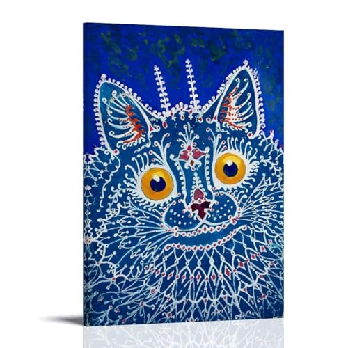 Louis Wain Maler-Poster, Motiv: Eine Katze im gotischen Stil, Gemälde auf Leinwand, Wandkunst, Rollbild, Druck, Wohnzimmer, Wände, Dekoration, Häuser, 30 x 45 cm von DEcter