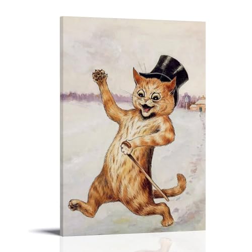 Mr Cat von Louis Wain Maler-Kunstwerk, Poster, dekoratives Gemälde, Leinwand, Wandkunst, Wohnzimmer, Schlafzimmer, 30 x 45 cm von DEcter