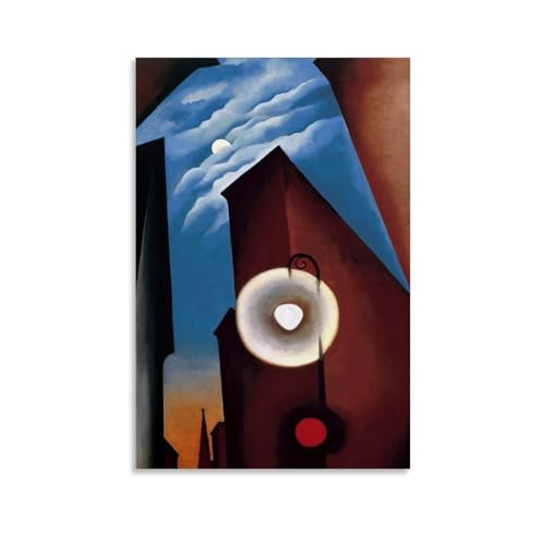 New York mit Mond von Georgia O'Keeffe Maler Kunstwerk Poster Gemälde auf Leinwand Wandkunst Scroll Bild Druck Wohnzimmer Wände Dekor Häuser 60 x 90 cm New York mit Mond von Georgia O'Keeffe Maler Kunstwerk Poster Gemälde auf Leinwand Wandkunst Scroll Bild Druck Wohnzimmer Wände Dekor Häuser 60 x 90 cm von DEcter