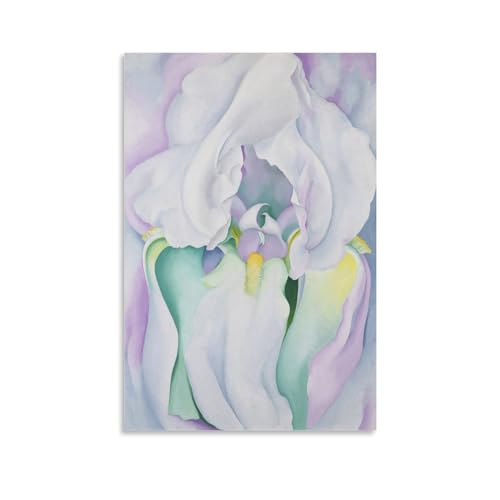 Weiße Iris von Georgia O'Keeffe Maler-Kunstwerk, Poster, dekoratives Gemälde, Leinwand, Wandkunst, Wohnzimmer, Schlafzimmer, 40 x 60 cm Weiße Iris von Georgia O'Keeffe Maler-Kunstwerk, Poster, dekoratives Gemälde, Leinwand, Wandkunst, Wohnzimmer, Schlafzimmer, 40 x 60 cm von DEcter