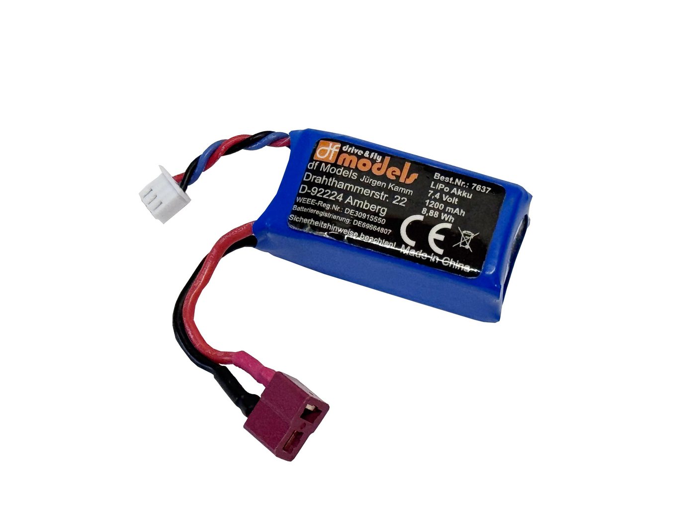DF-Models DF Models LiPo Akku 7,4 Volt - 1200mAh 8,88Wh Elektroauto-Ladegerät von DF-Models