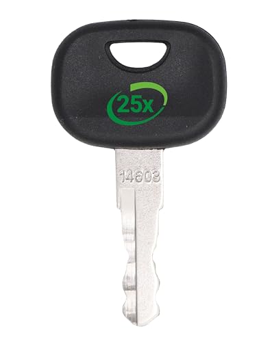 Universalschlüssel 14603 Baumaschinenschlüssel Zündschlüssel für Baumaschinen Traktoren Stapler Rüttelplatten Radlader Bagger (25) von DF QUALITY