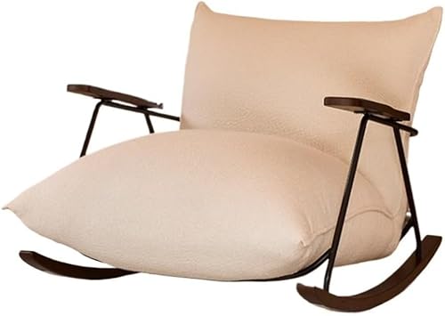 Cremefarbener Wind Schaukelstuhl Haushalt Single Retro Sofa Wohnzimmer Balkon Weiß Fat Lazy Freizeit Lounge von DFAEEKIYO