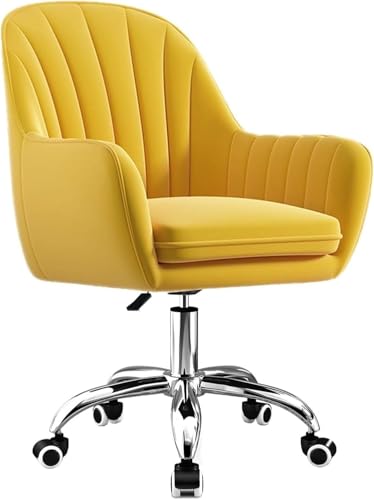 DFAEEKIYO Bürostuhl, Computer, höhenverstellbar, drehbar, für Zuhause, Schreibtisch, weich gepolstert, Gelb von DFAEEKIYO