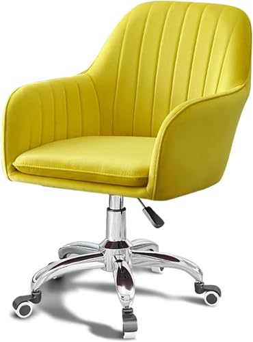 DFAEEKIYO Bürostuhl, Computer-Zuhause für Wohnzimmer, Schlafzimmer, höhenverstellbar, Schreibtisch, 360° drehbar, Gelb von DFAEEKIYO