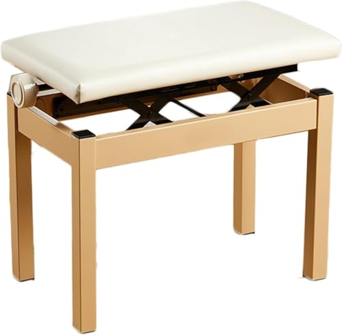 DFAEEKIYO Klavierhocker, höhenverstellbare Sitzbank, kann eine Belastung von 1,60 kg tragen, geeignet für Erwachsene und Kinder in Schulkonzerten (weiß) von DFAEEKIYO