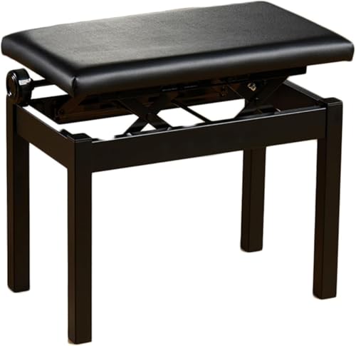 DFAEEKIYO Klavierhocker, höhenverstellbare Sitzbank, kann eine Belastung von 661 kg tragen, geeignet für Erwachsene und Kinder bei Schulkonzerten (schwarz) von DFAEEKIYO