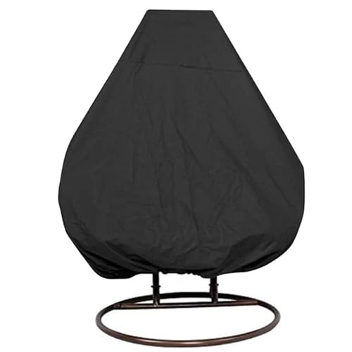 DFANCE 210D Oxford Hängesessel Schutzhülle mit Kordelzug 200×φ230cm Schwebesessel Abdeckung Wasserdicht Möbel-Schutzabdeckung Garten Outdoor (Zweisitzer, Schwarz) von DFANCE