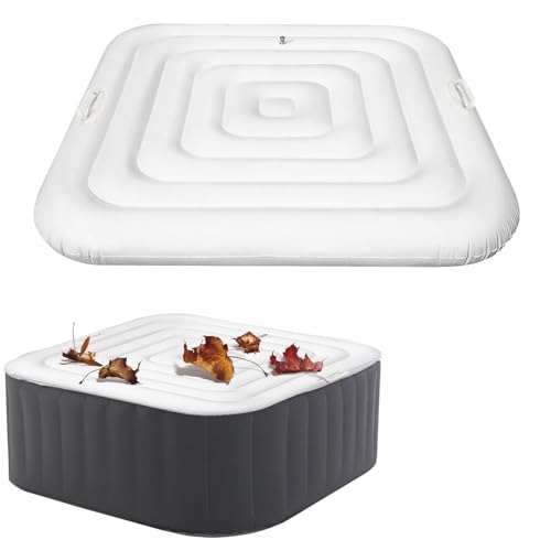 DFANCE Aufblasbare Whirlpool-Abdeckung,Whirlpool-Deckel mit Griff,Staubdicht und Wasserdicht,Energiesparender Whirlpool-Deckel,Aufblasbarer Lazy Spa-Deckel(Color:Square 140cm) von DFANCE