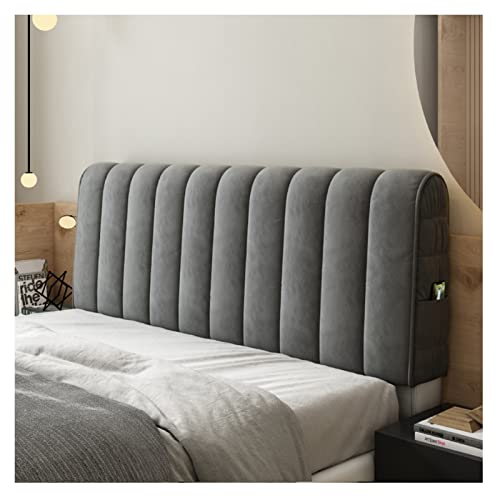 DFANCE Bettkopfteil Husse Bezug,Verdicken All-Inclusive Bett Kopf Abdeckung,Bett Kopf Rückenlehne Staubdichte Bezug Bett Zurück Schutz Kopfteil Husse für Schlafzimmer Dekor,Premium Gray,2m von DFANCE