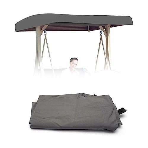 DFANCE Ersatz-Überdachung für Hollywoodschaukel, 2- oder 3-Sitzer-Größen, Universal Sonnendach,wasserdicht,Ersatzdach für Veranda Terrasse Garten,191 x 120 x 18/23cm(Color:Grau) von DFANCE
