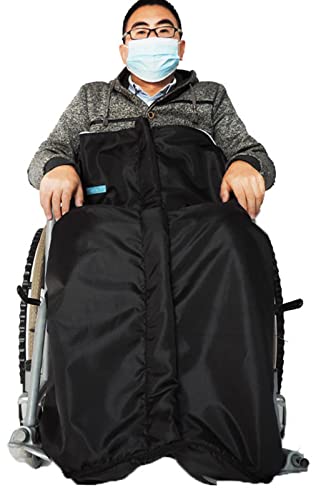 DFANCE Erwachsene Schlupfsack Wasserdicht & Warm Fußsack Für Rollstuhl Fleece Gefütterte Mit Reißverschluss Für Die Meisten Elektrischen/manuellen Rollstuhl(Color:Schwarz) von DFANCE