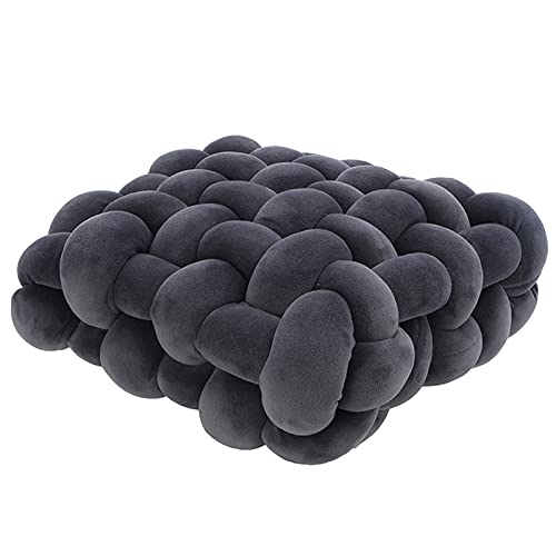 DFANCE Sofa Kopfkissen Knot Kissen, Geknotetes Kissen 30x33CM,Zierkissen Knoten für Einfarbig,Knotenkissen Nordische Kreativität,für Schlafzimmer, Sofa,Bett,Dark Gray von DFANCE