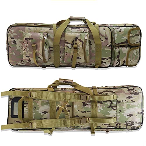 DFANCE wasserdichte Gewehrtasche Waffentasche Langwaffentasche Futteral Mit Doppelfach & Aussentaschen, Multifunktionale ​Gewehr Weichkoffer,für Langwaffen Luftgewehr Gewehr Jagd,Camo,120cm/47.2in von DFANCE