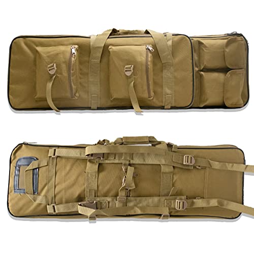 DFANCE wasserdichte Gewehrtasche Waffentasche Langwaffentasche Futteral Mit Doppelfach & Aussentaschen, Multifunktionale ​Gewehr Weichkoffer,für Langwaffen Luftgewehr Gewehr Jagd,Khaki,120cm/47.2in von DFANCE