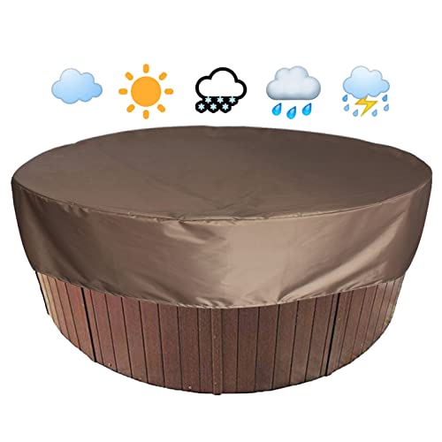 Outdoor SPA Whirlpool Abdeckung Runder Allwetter Garten Whirlpool Abdeckung wasserdichte, UV Beständige SPA Pool Staubschutz,Pool winterplane für Badewannen Freien,Braun,190x90cm von DFANCE