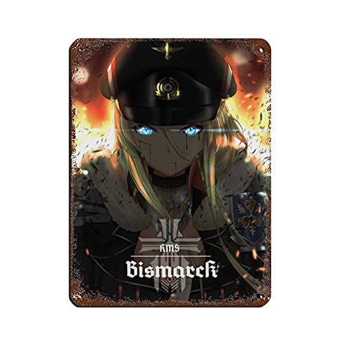 DFASF Anime Azur Lane Bismarck 5 Blechschild Vintage Metall Pub Club Cafe Bar Home Wandkunst Dekoration Poster Retro 30 x 40 cm von DFASF