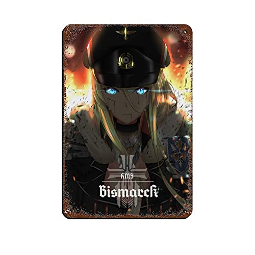 DFASF Anime Azur Lane Bismarck 5 Retro-Poster Metall-Blechschild Chic Art Retro Eisen Malerei Bar Menschen Höhle Cafe Familie Garage Poster Wanddekoration 20 x 30 cm von DFASF