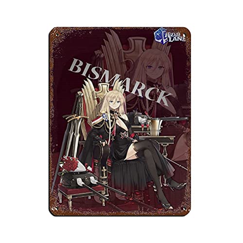 DFASF Anime Azur Lane Bismarck 6 Blechschild Vintage Metall Pub Club Cafe Bar Home Wandkunst Dekoration Poster Retro 30 x 40 cm von DFASF