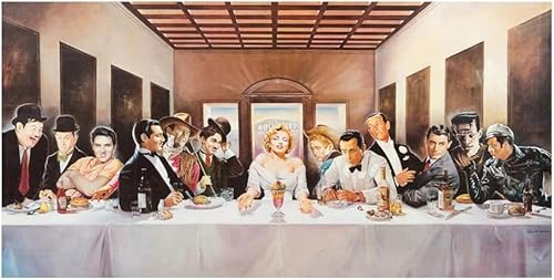 Hollywood Legenden Wandkunst Letztes Abendmahl Poster und Drucke Marilyns Monroes Leinwand Gemälde Wandbild Kunstwerk Für Wohnzimmer Dekoration Ungerahmt,30×60cm von DFBFMO