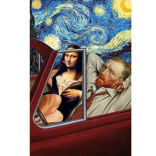 Leinwandbilder Wandbild Lustige Kunst Mona Lisa und Van Gogh Sternennacht Leinwandgemälde Sexy Mona Lisa Rauchen Poster Drucke Wandkunst Kunstwerk Home Decor Unframed,60×80cm Leinwandbilder Wandbild Lustige Kunst Mona Lisa und Van Gogh Sternennacht Leinwandgemälde Sexy Mona Lisa Rauchen Poster Drucke Wandkunst Kunstwerk Home Decor Unframed,60×80cm von DFBFMO