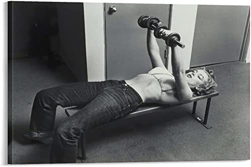 Leinwanddruck Poster Wandkunst Dekorative Poster Marilyn Monroe Heben von Gewicht auf Leinwand Modern Home Decor Kunstwerk für Wohnzimmer Schlafzimmer Büro Unframed,60x90cm Leinwanddruck Poster Wandkunst Dekorative Poster Marilyn Monroe Heben von Gewicht auf Leinwand Modern Home Decor Kunstwerk für Wohnzimmer Schlafzimmer Büro Unframed,60x90cm von DFBFMO