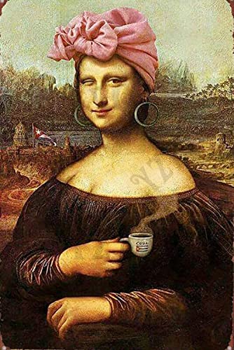 Lustiges Mona Lisa Poster Mona Lisa bläst weiße Seifenblasen Bier Poster Leinwand Mona Lisa Leinwand Kunstdrucke Lustige Wanddekoration Heim Wohnzimmer Wandkunst Ungerahmt,60×90cm von DFBFMO