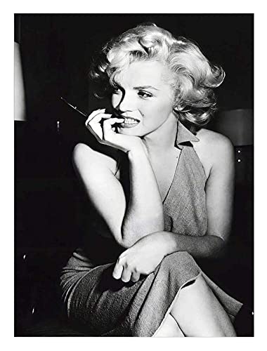 Marilyn Monroe Leinwandbilder Berühmte Filmstar Poster Marilyn Monroe Schwarz-Weiß-Wandgemälde Sexy Frau Home Decor Bild (ohne Rahmen),40x60cm von DFBFMO