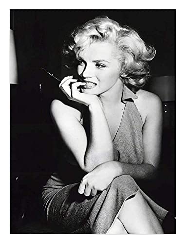 Marilyn Monroe Leinwandbilder Berühmte Filmstar Poster Marilyn Monroe Schwarz-Weiß-Wandgemälde Sexy Frau Home Decor Bild (ohne Rahmen),60x90cm von DFBFMO