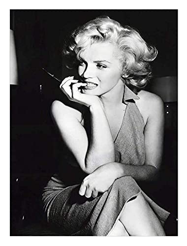 Marilyn Monroe Leinwandbilder Berühmte Filmstar Poster Marilyn Monroe Schwarz-Weiß-Wandgemälde Sexy Frau Home Decor Bild (ohne Rahmen),80x120cm von DFBFMO