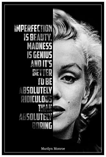 Marilyn Monroe Zitat auf Leinwand Posterdruck moderne Wohnkultur Gemälde Bild Kunstwerk Foto Wandkunst Dekoration Schlafzimmer Büro Raumdekoration ungerahmt,40x60cm von DFBFMO