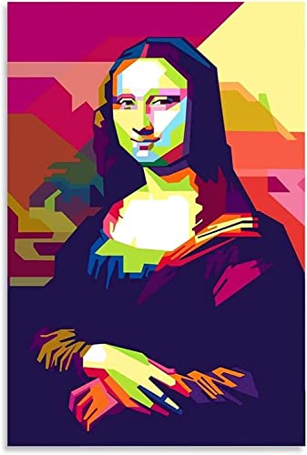 Mona Lisa Poster Abstrakte Farbe Graffiti Wandkunst Mona Lisa Leinwandbilder Mona Lisa Drucke Moderne Banksy Pop Art Wanddekoration Wohnzimmerdekoration Bilder Ohne Rahmen,50x70cm von DFBFMO