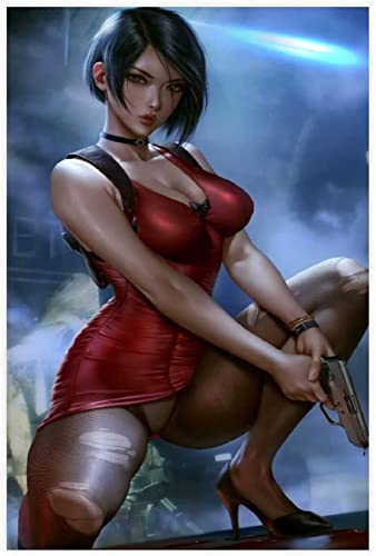 Resident Evil Ada Wong Leinwand-Poster Druck Wandkunst Gemälde Wohnzimmer Schlafzimmer Dekoration moderne Heimdekoration Bild Wanddekoration Kunstwerk, rahmenlos,30x45cm von DFBFMO