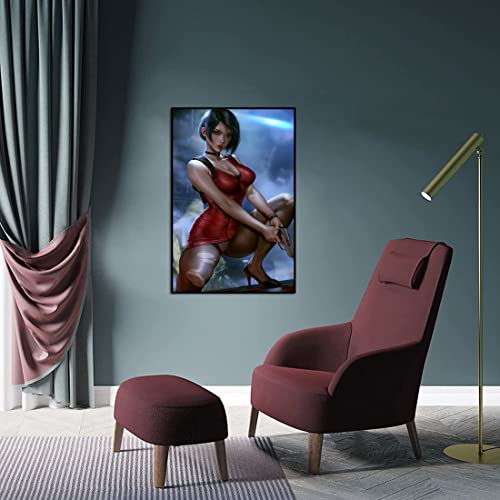 Resident Evil Ada Wong Leinwand-Poster Druck Wandkunst Gemälde Wohnzimmer Schlafzimmer Dekoration moderne Heimdekoration Bild Wanddekoration Kunstwerk, rahmenlos,40x50cm von DFBFMO