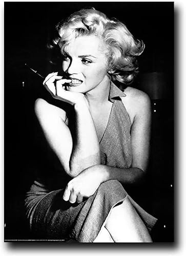 Schwarz und Weiß Wanddekoration Marilyn Monroe Leinwand Kunst Mode Poster und Druck Wohnzimmer Fotos Schlafzimmer Modern Home Decor Rahmenlos,30x45cm von DFBFMO
