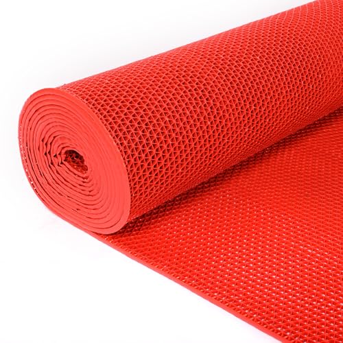 DFENG Drainagematte Antirutschmatte 500x90 cm Extra groß PVC Drainage Duschmatte Bodenmatte 5.5mm Dicke Saunaläufer Pool Matte rutschfest Badezimmermatte Schwimmbadmatte Nassbereich-Teppich, Rot DFENG Drainagematte Antirutschmatte 500x90 cm Extra groß PVC Drainage Duschmatte Bodenmatte 5.5mm Dicke Saunaläufer Pool Matte rutschfest Badezimmermatte Schwimmbadmatte Nassbereich-Teppich, Rot von DFENG