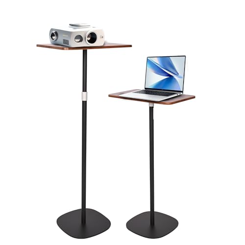 DFENG Stehpult Höhenverstellbar Schreibtisch Mobiler Stehtisch mit 46–120cm Laptop Ständer, Beweglicher Computertisch Mobile Tragbarer Podiumständer für Schule, Büro, Kirche (Schwarz) von DFENG
