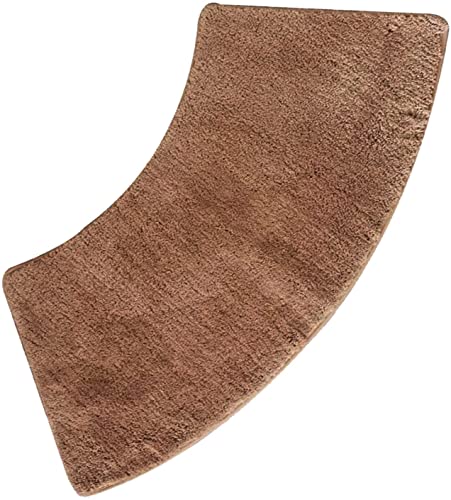 DFEO@MF Gebogene Duschmatte, 45x100cm Badezimmerteppich Aus Mikrofaser, rutschfeste Hochflor Quadrant Duschmatte SaugfäHig/Maschinenwaschbar, Passt Prima Vor Die Dusche (Dark Brown) von DFEO@MF