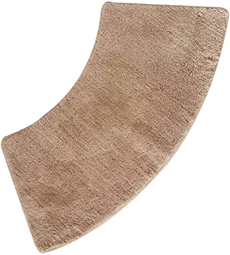 DFEO@MF Gebogene Duschmatte, 45x100cm Badezimmerteppich Aus Mikrofaser, rutschfeste Hochflor Quadrant Duschmatte SaugfäHig/Maschinenwaschbar, Passt Prima Vor Die Dusche (Light Brown) von DFEO@MF