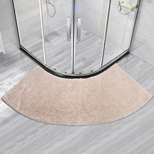 DFEO@MF Gebogene Duschmatte, 45x143cm Duschvorleger Runddusche, rutschfest Maschinenwaschbar Badvorleger, Flauschig Weich Badezimmerteppich Die Sich an Eine Runddusche Anpasst (Beige) von DFEO@MF