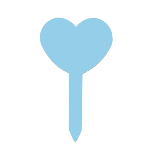 100PCS Herz Form Anlage Label Garten Marker Kindergarten Blume Kraut Kunststoff Tag Zur Erfassung von Pflanzennamen(Light blue) von DFGBAPKBL