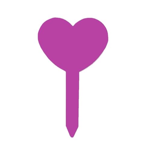 100PCS Herz Form Anlage Label Garten Marker Kindergarten Blume Kraut Kunststoff Tag Zur Erfassung von Pflanzennamen(Purple) von DFGBAPKBL