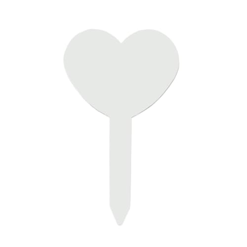 100PCS Herz Form Anlage Label Garten Marker Kindergarten Blume Kraut Kunststoff Tag Zur Erfassung von Pflanzennamen(White) von DFGBAPKBL