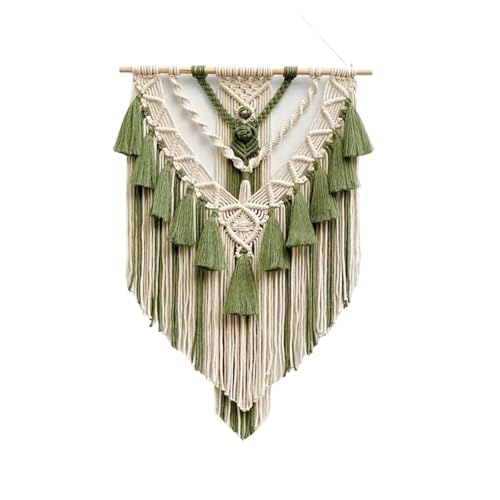 50 * 70cm Macrame Woven Wand Hängen Hause Chic Kunst Dekor Schöne Wohnung Wohnheim Zimmer Dekoration Wandteppich Für die Dekoration von Wänden(Green) von DFGBAPKBL