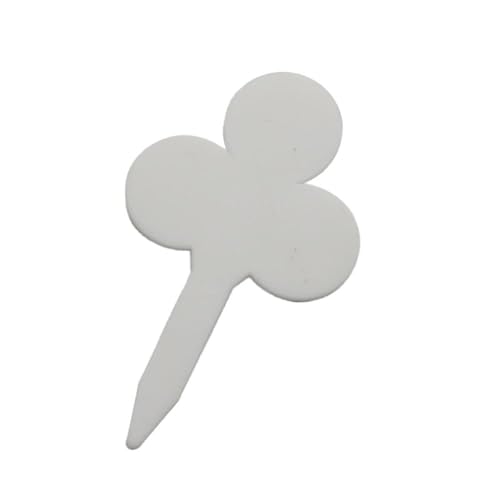 50Pcs Garten Pflanzen Etiketten Blossom Form Kunststoff Wasserdicht Re-Verwendbare Label Stakes Zur Erfassung von Pflanzennamen(White) von DFGBAPKBL