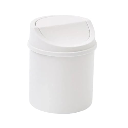 DFGBAPKBL 1 Stück Mini-Tischmülleimer, kleiner Mülleimer mit Abdeckung for den Schreibtisch zu Hause Für Desktop-Müll(White) von DFGBAPKBL