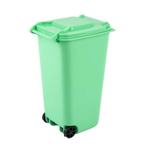 DFGBAPKBL 10Pcs Mini Desktop Mülleimer Kunststoff Abfall Bins mit Deckel Haushalt Für Desktop-Müll(Green) von DFGBAPKBL