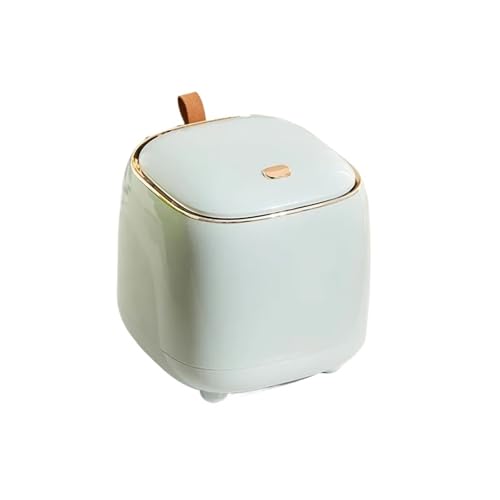 DFGBAPKBL 14,5X14,5 X15cm Desktop Mülleimer mit Deckel Kleine Lagerung Abfall Bin Papier Korb Organizer Für Desktop-Müll(Green) von DFGBAPKBL